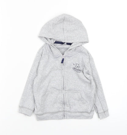 little gentelmen Boys Grey   Full Zip Jumper Size 24 Months
