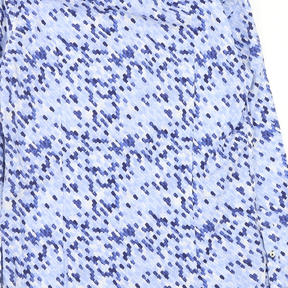 steel&jelly Mens Blue Geometric   Button-Up Size S