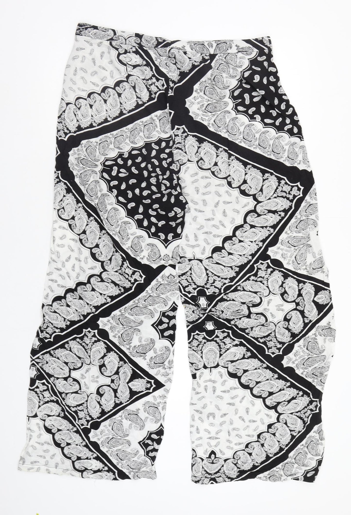 Select Womens Multicoloured Geometric  Trousers  Size 14 L28 in