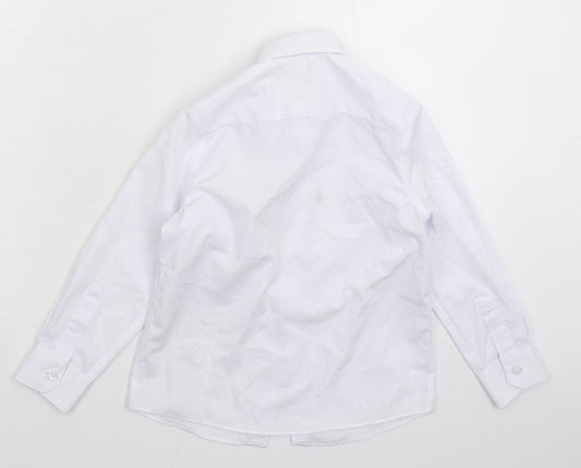 Marks and Spencer Boys White   Basic Button-Up Size 5-6 Years  - School