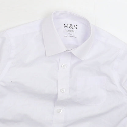 Marks and Spencer Boys White   Basic Button-Up Size 5-6 Years  - School