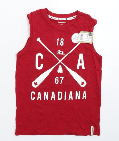 Canadiana Boys Red   Basic Tank Size 7-8 Years