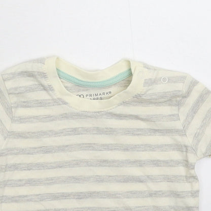 Primark Baby Grey Striped  Basic T-Shirt Size 3-6 Months