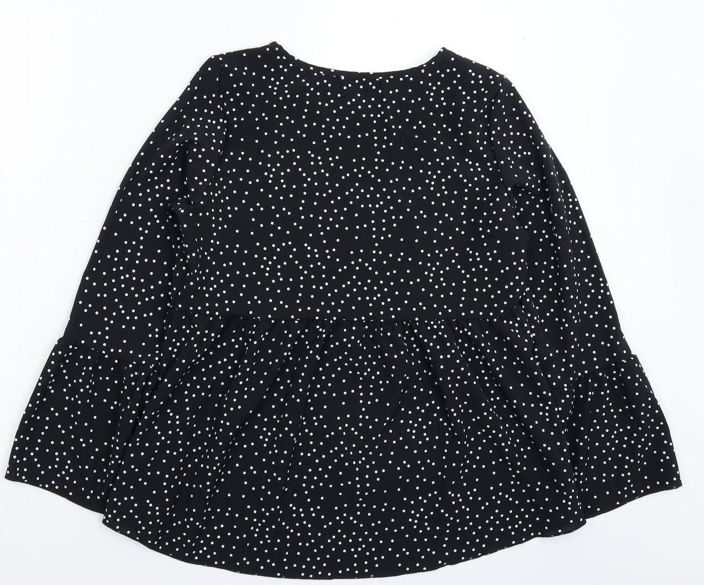 SheIn Womens Black Polka Dot  Basic Blouse Size S