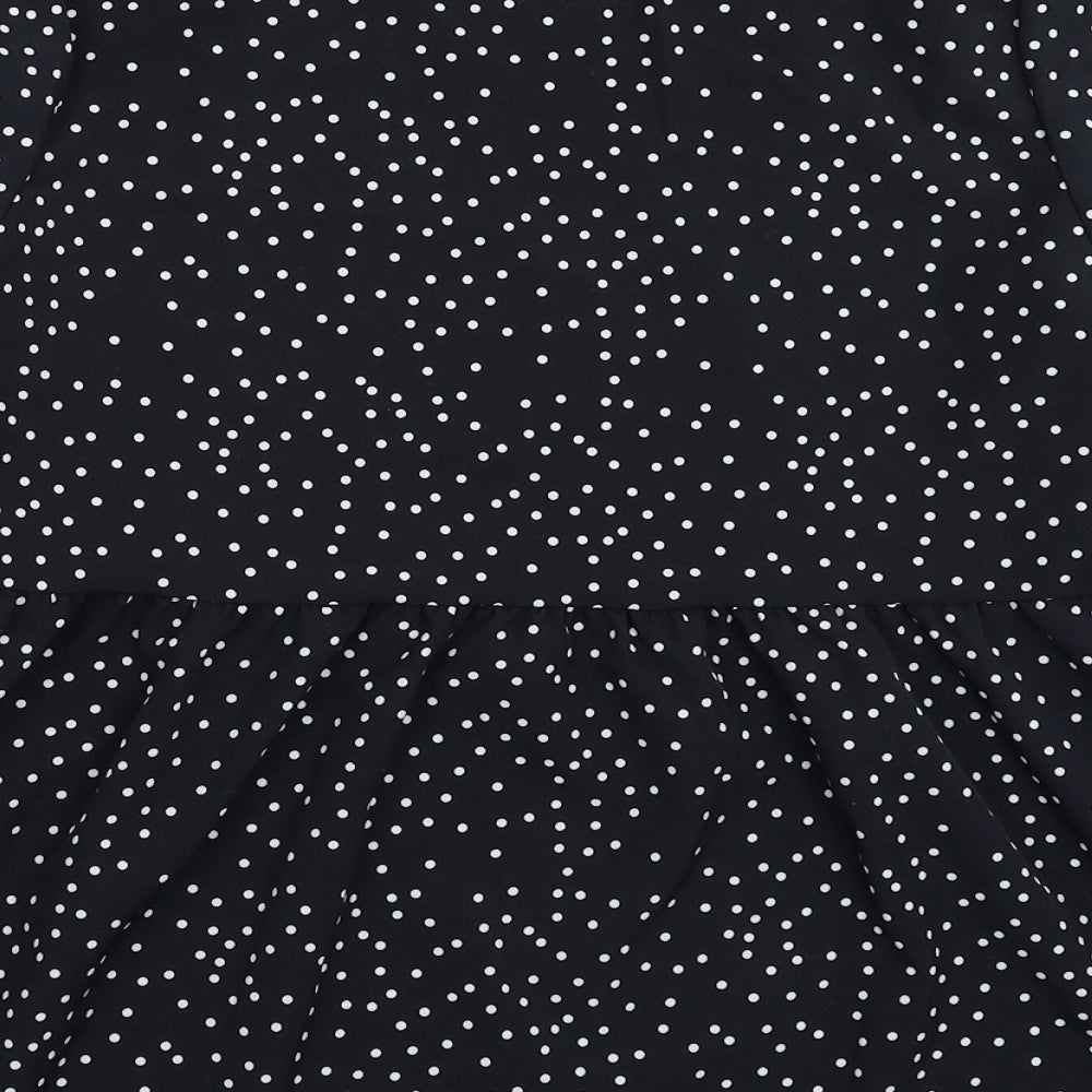 SheIn Womens Black Polka Dot  Basic Blouse Size S