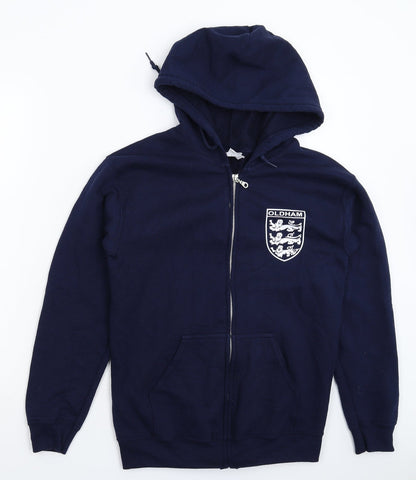 Mens UK Size S Gildan Blue Full Zip Hoodie