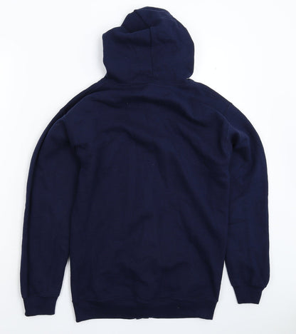 Mens UK Size S Gildan Blue Full Zip Hoodie