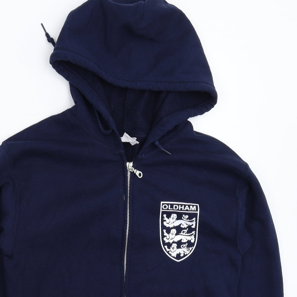 Mens UK Size S Gildan Blue Full Zip Hoodie