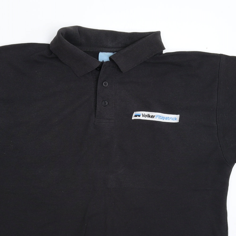 Active Mens Black    Polo Size M