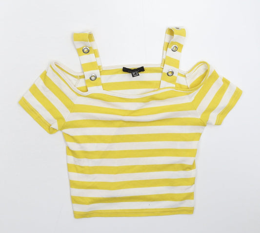 Atmosphere Womens Yellow Striped  Basic T-Shirt Size 16