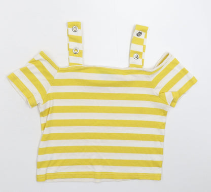 Atmosphere Womens Yellow Striped  Basic T-Shirt Size 16