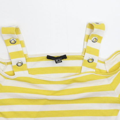 Atmosphere Womens Yellow Striped  Basic T-Shirt Size 16