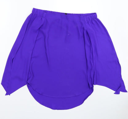 Womens UK Size 8 New Look Blue Basic Blouse