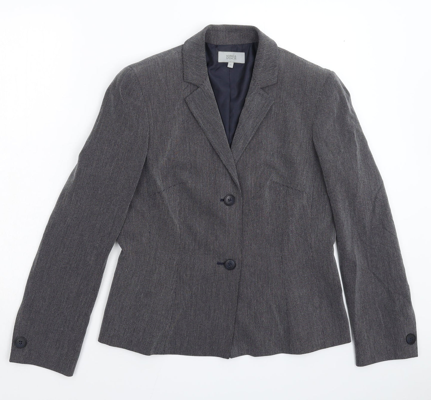 Marks and Spencer Womens Blue Spotted  Jacket Blazer Size 12