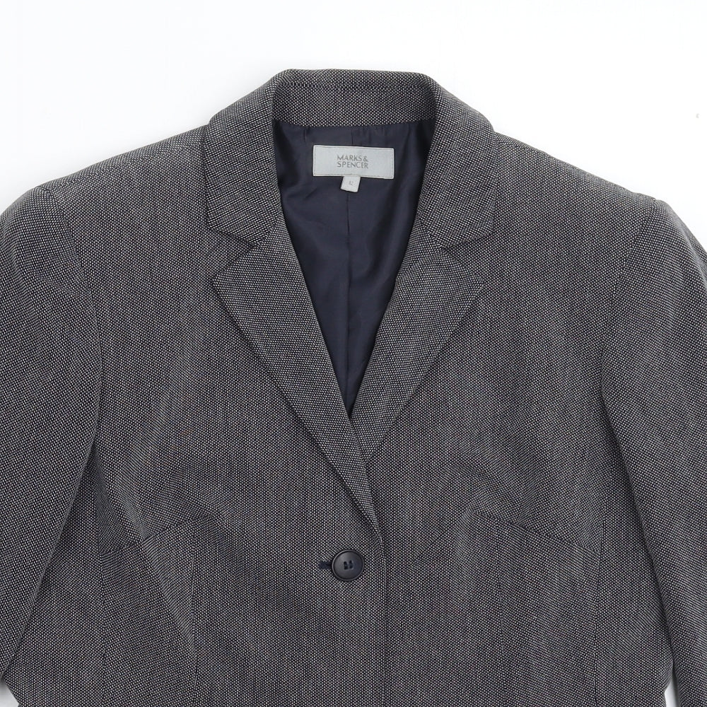 Marks and Spencer Womens Blue Spotted  Jacket Blazer Size 12