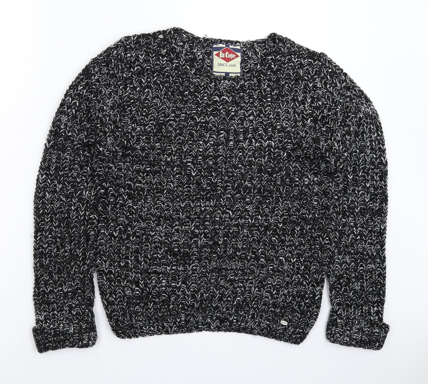 Lee Cooper Womens Black  Knit Pullover Jumper Size 14