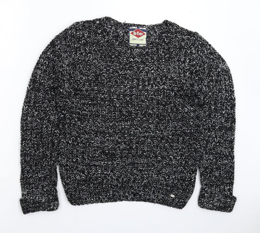 Lee Cooper Womens Black  Knit Pullover Jumper Size 14