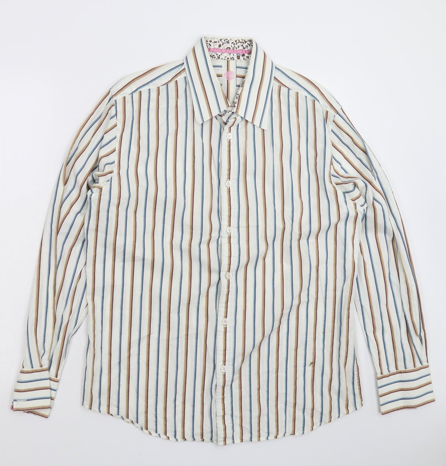 Mens UK Size L Burton White  Button-Up Long Sleeve Casual Shirt