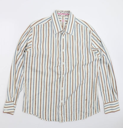 Mens UK Size L Burton White  Button-Up Long Sleeve Casual Shirt