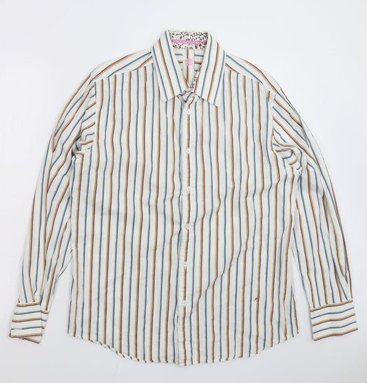 Mens UK Size L Burton White  Button-Up Long Sleeve Casual Shirt