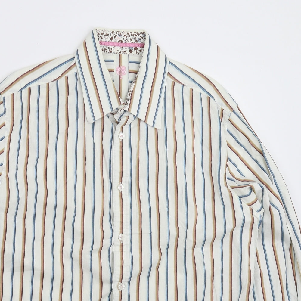 Mens UK Size L Burton White  Button-Up Long Sleeve Casual Shirt