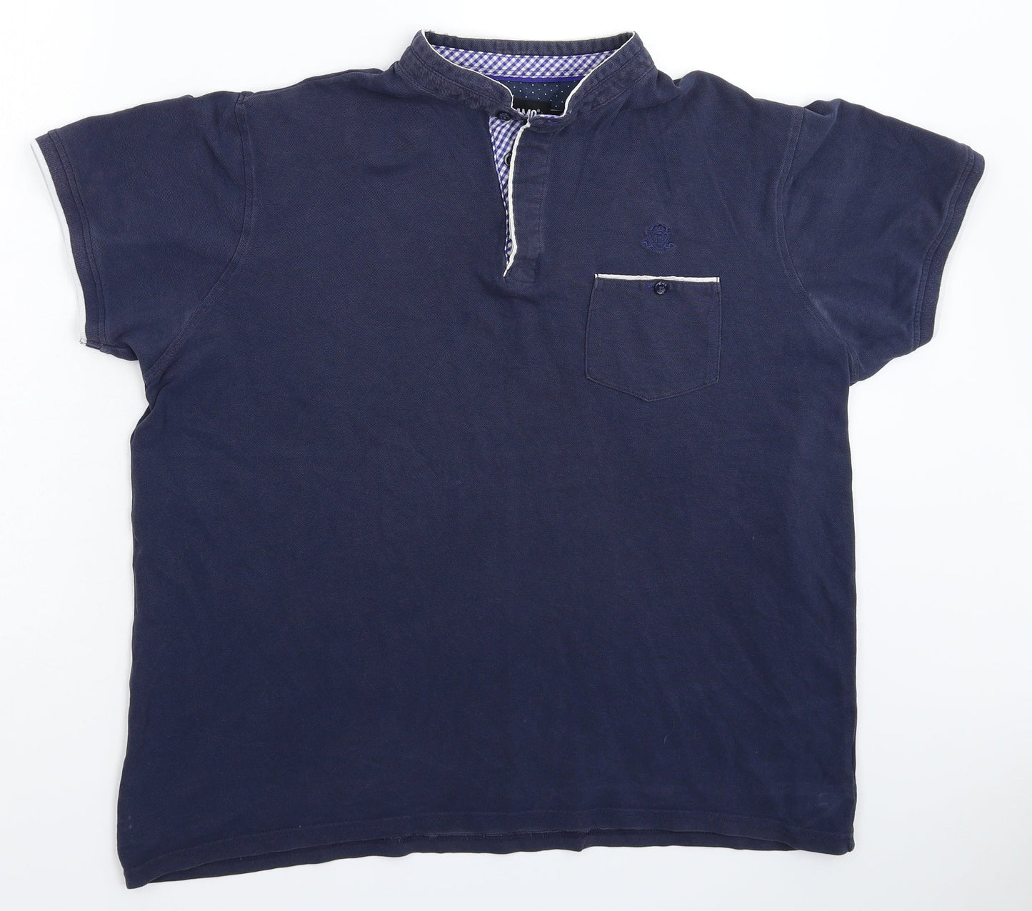 Mens UK Size L Jacamo Blue  Button-Up Short Sleeve Casual Shirt