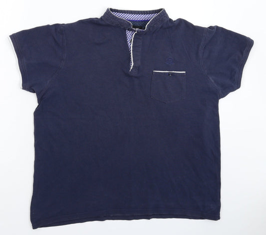 Mens UK Size L Jacamo Blue  Button-Up Short Sleeve Casual Shirt