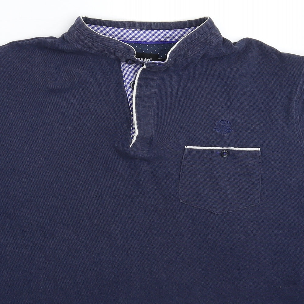 Mens UK Size L Jacamo Blue  Button-Up Short Sleeve Casual Shirt