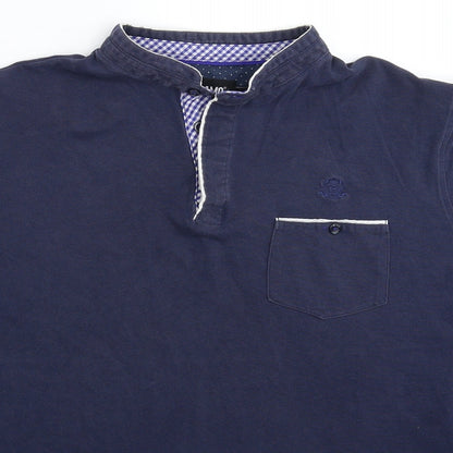 Mens UK Size L Jacamo Blue  Button-Up Short Sleeve Casual Shirt