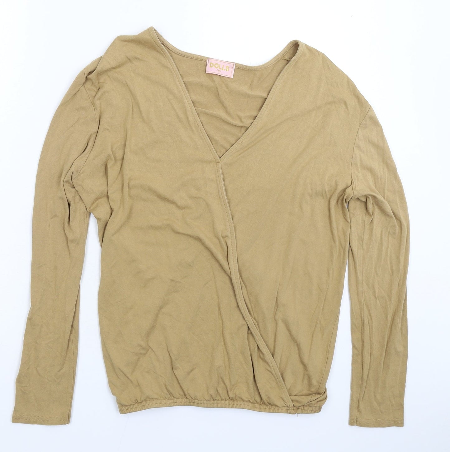 Womens UK Size 12 Dolls Beige Basic T-Shirt