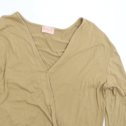 Womens UK Size 12 Dolls Beige Basic T-Shirt