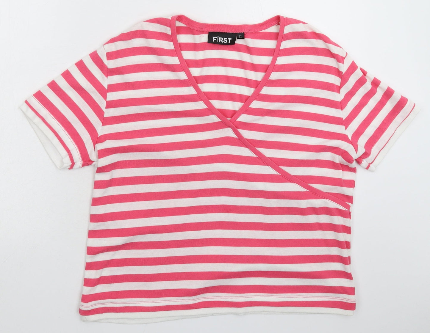 Womens UK Size XL First Avenue Pink Basic T-Shirt