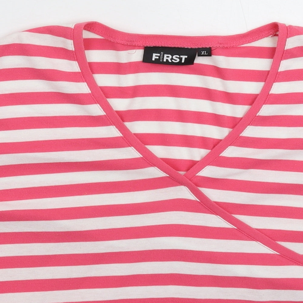 Womens UK Size XL First Avenue Pink Basic T-Shirt