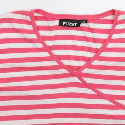 Womens UK Size XL First Avenue Pink Basic T-Shirt