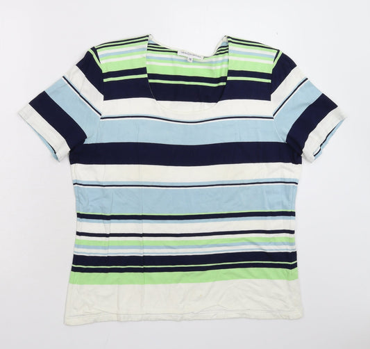 Gray Osbourn Womens Multicoloured Striped Knit Pullover Jumper Size 16