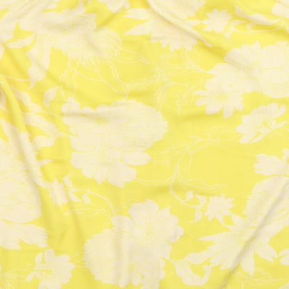 Womens UK Size 14 H&M Yellow Basic Button-Up
