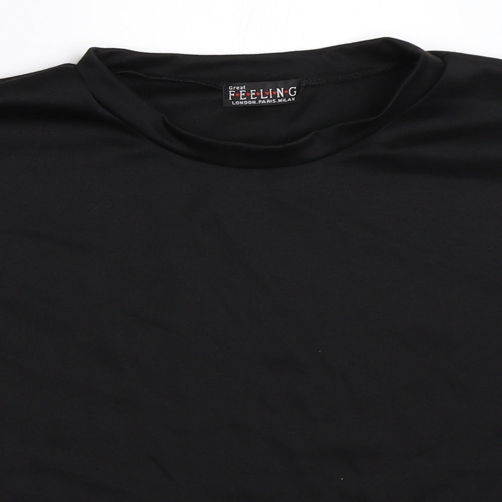 Great Feeling Womens Black   Basic T-Shirt Size M