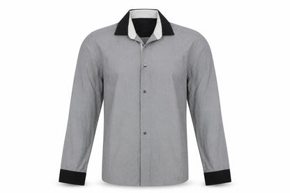 Mens UK Size 16.5 Roberto Grey  Button-Up Long Sleeve Casual Shirt