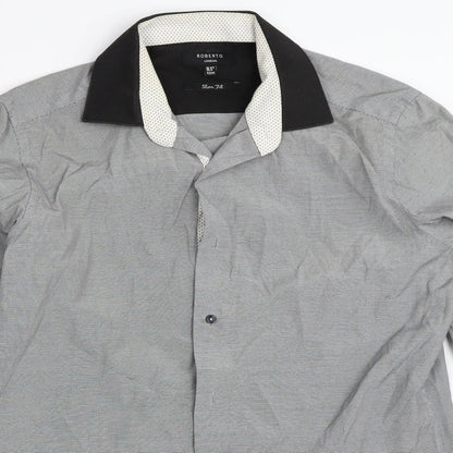 Roberto Mens Grey    Button-Up Size 16.5