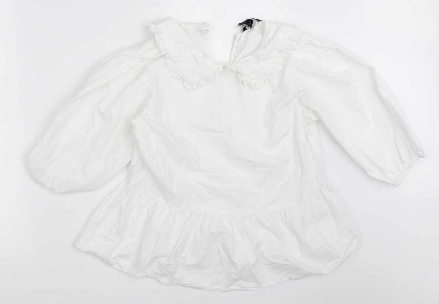 Womens UK Size 10 New Look White Basic Blouse