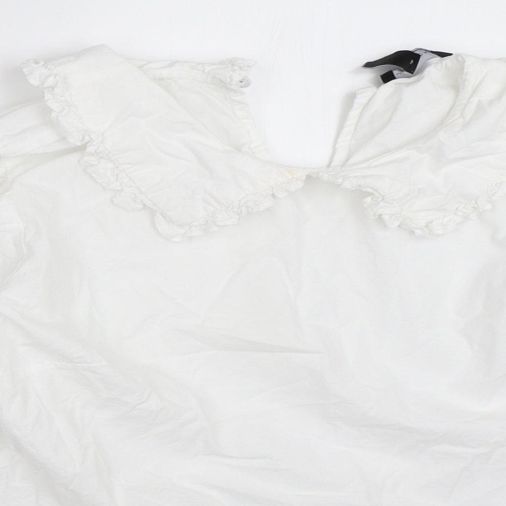 Womens UK Size 10 New Look White Basic Blouse