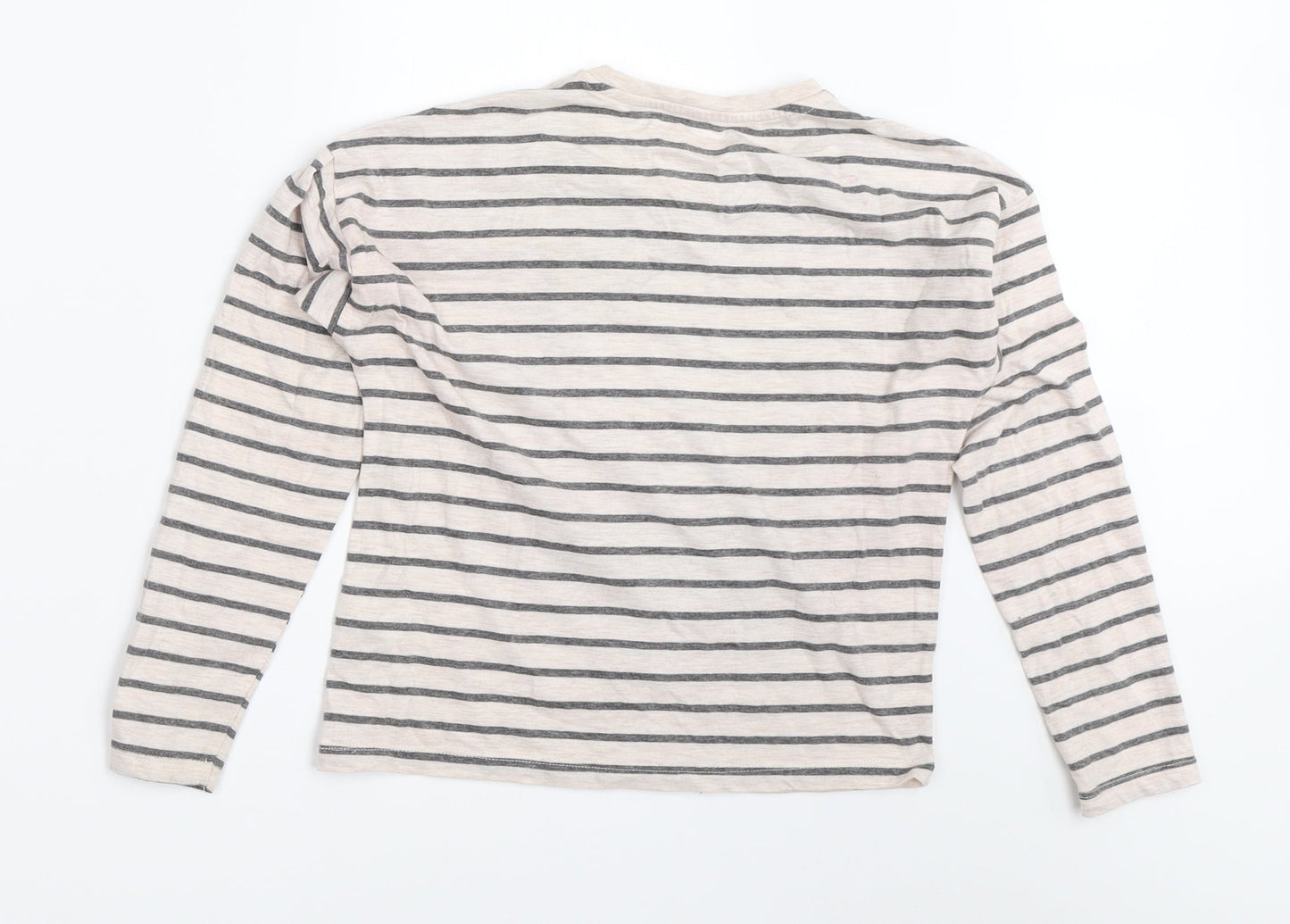 F&F Girls Pink Striped  Basic T-Shirt Size 9-10 Years