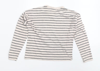 F&F Girls Pink Striped  Basic T-Shirt Size 9-10 Years