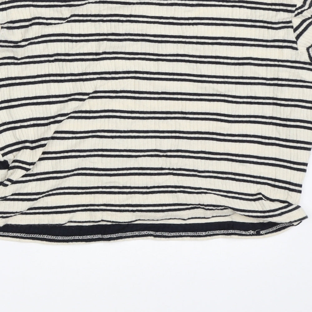 Womens UK Size 8 Topshop Beige Basic T-Shirt