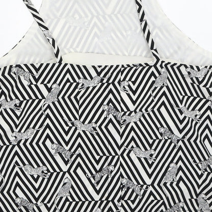 Topshop Womens White Geometric  Basic Blouse Size 8