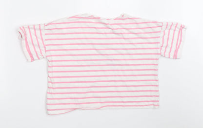 F&F Girls Pink Striped  Basic T-Shirt Size 11-12 Years