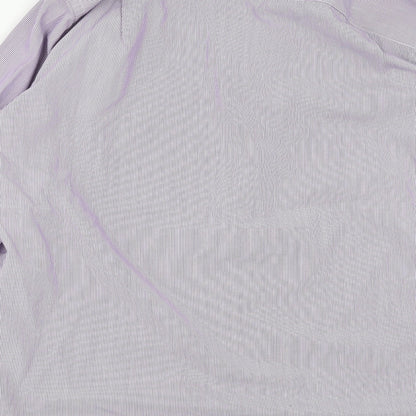 Taylor & Wright Mens Purple Striped   Dress Shirt Size 15.5  - Easy Iron