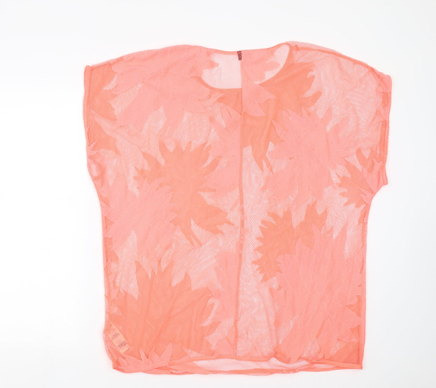 F&F Womens Orange Floral  Basic T-Shirt Size M