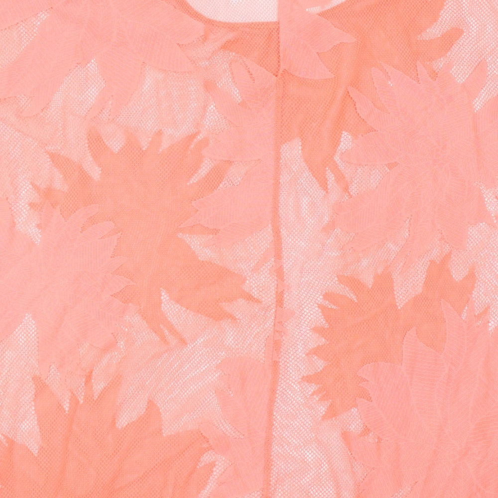 F&F Womens Orange Floral  Basic T-Shirt Size M