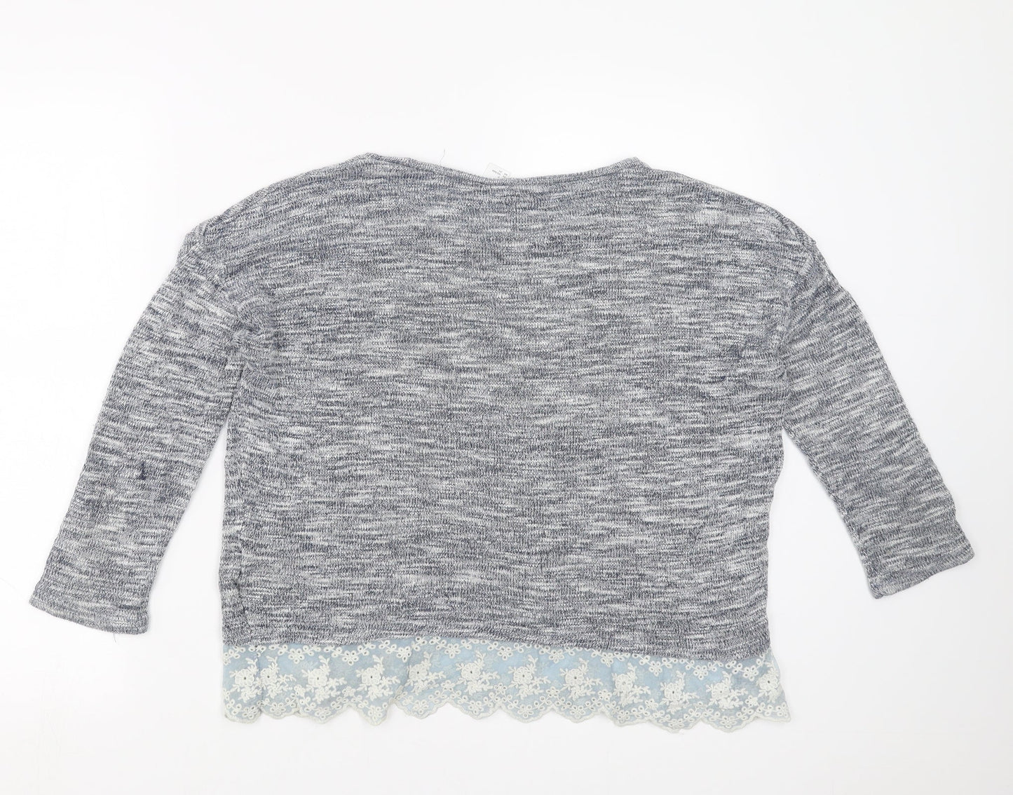 Divided by H&M Womens Blue  Knit Pullover Jumper Size S  - lace hem
